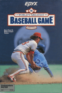 The Worlds Greatest Baseball Game Commodore 64 US box art